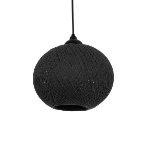 GLOBOSTAR® SOLEI 205-0006 Boho Κρεμαστό Φωτιστικό Οροφής με Ντουί 1 x E27 AC 220-240V IP20 - Μαύρο - M20 x Π20 x Υ25cm