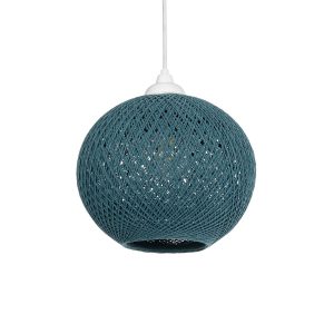 GLOBOSTAR® SOLEI 205-0012 Boho Κρεμαστό Φωτιστικό Οροφής με Ντουί 1 x E27 AC 220-240V IP20 - Τιρκουάζ - M20 x Π20 x Υ25cm