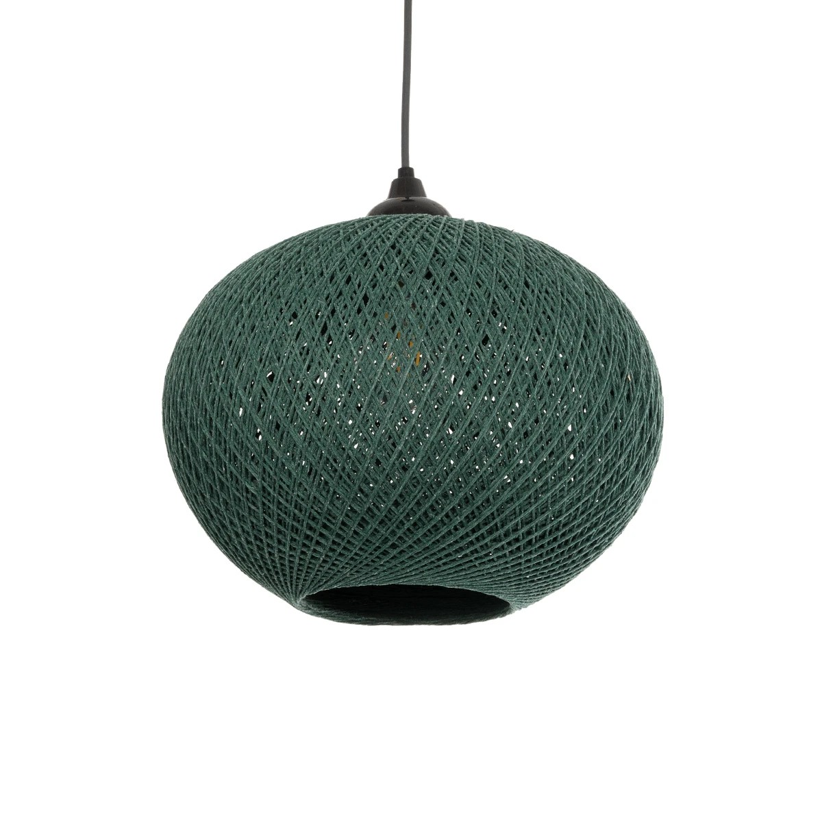 GLOBOSTAR® SOLEI 205-0014 Boho Κρεμαστό Φωτιστικό Οροφής με Ντουί 1 x E27 AC 220-240V IP20 - Πράσινο - M30 x Π30 x Υ26cm