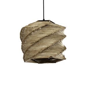 GLOBOSTAR® HUSLE 205-0045 Boho Κρεμαστό Φωτιστικό Οροφής με Ντουί 1 x E27 AC 220-240V IP20 - Μπεζ - M31 x Π31 x Υ28cm