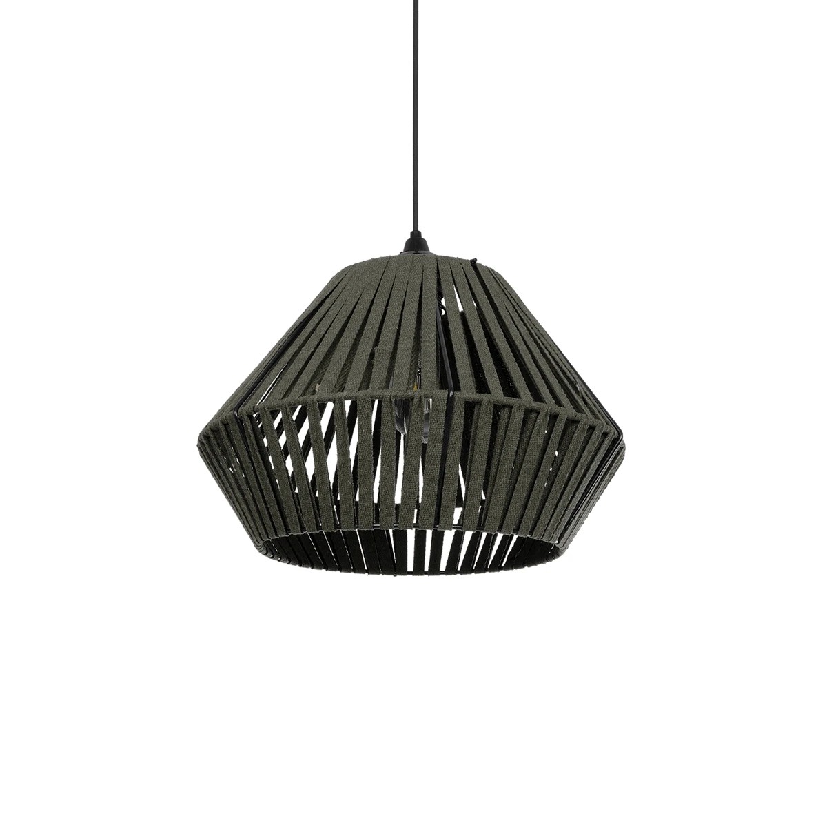 GLOBOSTAR® NUI 205-0069 Boho Κρεμαστό Φωτιστικό Οροφής με Ντουί 1 x E27 AC 220-240V IP20 - Πρασίνο - M36 x Π36 x Υ27cm