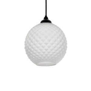 GLOBOSTAR® KEGEL 206-0004 Μοντέρνο Κρεμαστό Φωτιστικό Οροφής με Ντουί 1 x E27 AC 220-240V IP20 - Λευκό - Μ20 x Π20 x Υ20cm