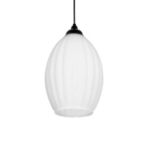 GLOBOSTAR® GURIA 206-0008 Μοντέρνο Κρεμαστό Φωτιστικό Οροφής με Ντουί 1 x E27 AC 220-240V IP20 - Λευκό - Μ19 x Π19 x Υ26cm