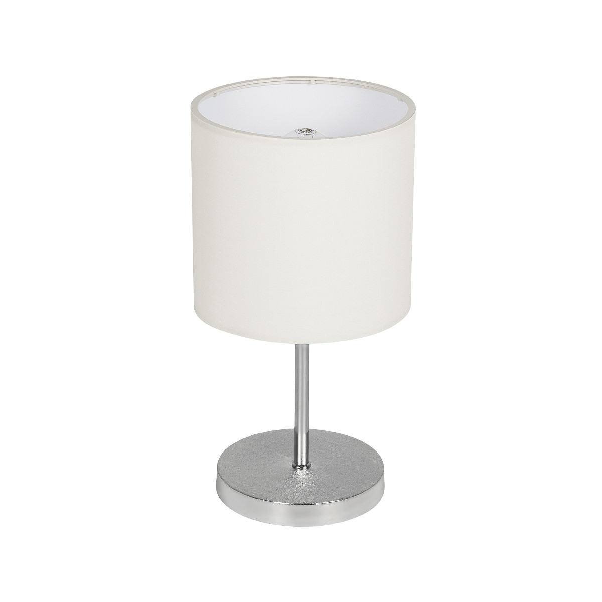 GLOBOSTAR® GLOSSY 204-0077 Μοντέρνο Επιτραπέζιο Φωτιστικό Πορτατίφ με Ντουί 1 x E27 AC 220-240V IP20 - Ασημί & Μπεζ - Μ19 x Π19 x Υ36cm