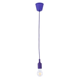 GloboStar® CABLITO 61560 Μοντέρνο Κρεμαστό Φωτιστικό Ανάρτηση Μονόφωτο 1 x E27 IP20 Μωβ Σιλικόνη - Μ4 x Π4 x Υ110cm