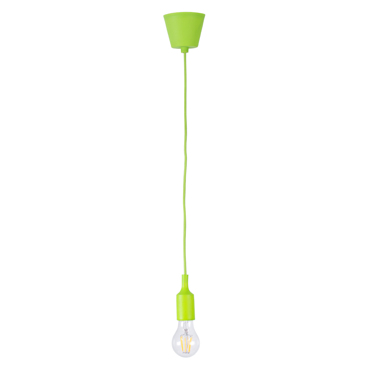 GloboStar® CABLITO 61557 Μοντέρνο Κρεμαστό Φωτιστικό Ανάρτηση Μονόφωτο 1 x E27 IP20 Πράσινο Σιλικόνη - Μ4 x Π4 x Υ110cm
