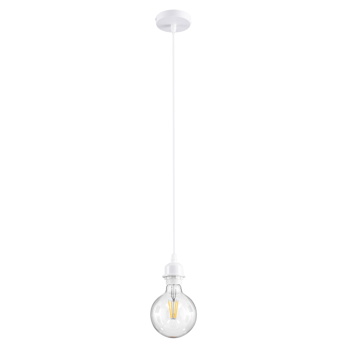 GLOBOSTAR® HANNA 36217 Μοντέρνο Κρεμαστό Φωτιστικό Οροφής με Ντουί 1 x E27 AC 220-240V IP20 - Λευκό - Μ4 x Π4 x Υ110cm