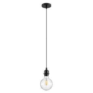 GLOBOSTAR® HANNA 36218 Μοντέρνο Κρεμαστό Φωτιστικό Οροφής με Ντουί 1 x E27 AC 220-240V IP20 - Μαύρο - Μ4 x Π4 x Υ110cm