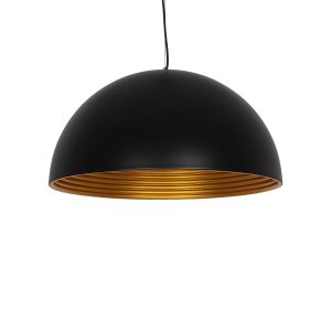 GLOBOSTAR® MEDEA 01344 Μοντέρνο Κρεμαστό Φωτιστικό Οροφής με Ντουί 1 x E27 AC 220-240V IP20 - Μαύρο & Χρυσό - Μ60 x Π60 x Υ30cm