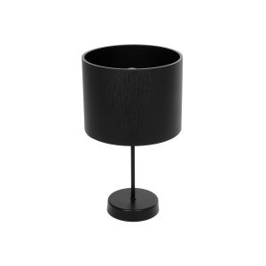GloboStar® WIZ 203-0178 Μοντέρνο Επιτραπέζιο Φωτιστικό Μονόφωτο 1 x E27 IP20 Μαύρο Μέταλλο Με Μαύρο Καπέλο- Μ22 x Π22 x Υ36.5cm