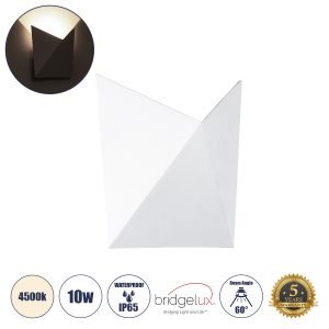 GloboStar® STEALTH 60521 Φωτιστικό Τοίχου - Απλίκα Αρχιτεκτονικού Φωτισμού Εσωτερικού/Εξωτερικού Χώρου Up or Down LED 10W 1100lm 60° AC220-240V Αδιάβροχο IP65 - Σώμα Αλουμινίου & Tempered Glass - Μ17 x Π17 x Υ7.5cm - Φυσικό Λευκό 4500K - Λευκό - Bridgelux