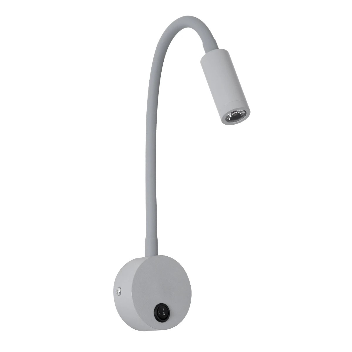 GloboStar® GOOSE 60877 Μοντέρνο Φωτιστικό Τοίχου - Απλίκα Ξενοδοχείου Bed Side LED 3W 300lm 36° AC 220-240V - Reading Light - Μ6.5 x Π15 x Υ24.5cm - Φυσικό Λευκό 4500K - Γκρι Ανθρακί - 3 Xρόνια Εγγύηση