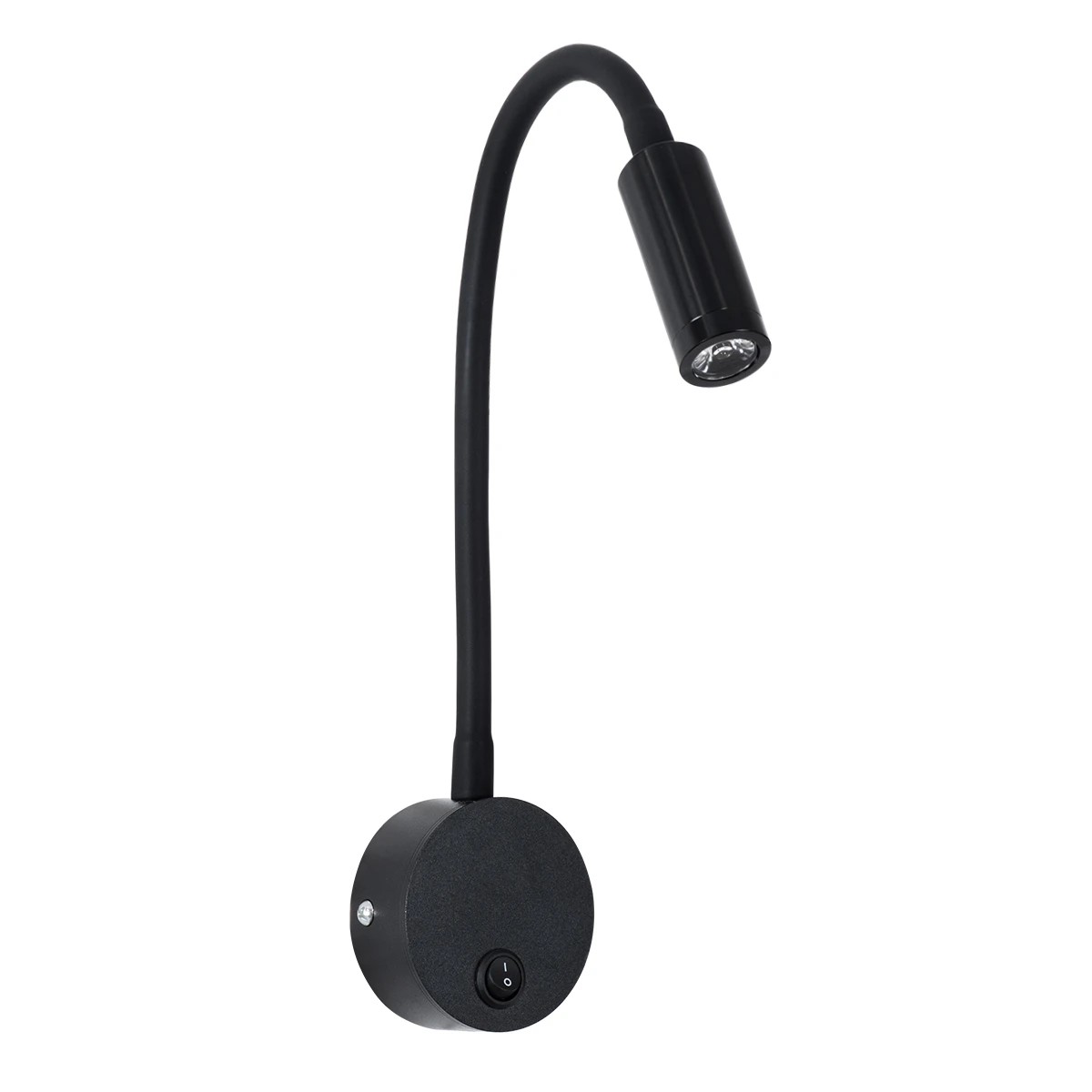 GloboStar® GOOSE 60878 Μοντέρνο Φωτιστικό Τοίχου - Απλίκα Ξενοδοχείου Bed Side LED 3W 300lm 36° AC 220-240V - Reading Light - Μ6.5 x Π15 x Υ24.5cm - Φυσικό Λευκό 4500K - Μαύρο - 3 Xρόνια Εγγύηση