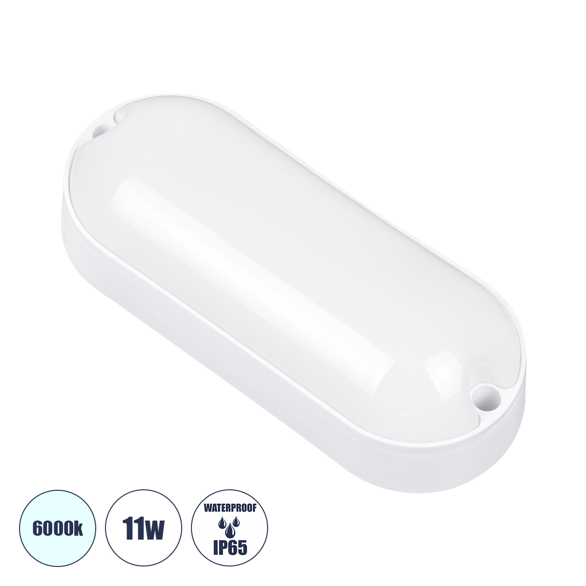 GLOBOSTAR® HOMIE 61000 Φωτιστικό Καραβοχελώνα Τοίχου - Απλίκα LED 11W 1210lm 180° AC 220-240V Αδιάβροχο IP65 Ψυχρό Λευκό 6000K - Lumileds SMD Chip - Λευκό Γαλακτερό - Μ17 x Π7 x Υ4.5cm - 3 Χρόνια Εγγύηση GLOBOSTAR® HOMIE 61000 Φωτιστικό Καραβοχελώνα Τοίχου - Απλίκα LED 11W 1210lm 180° AC 220-240V Αδιάβροχο IP65 Ψυχρό Λευκό 6000K - Lumileds SMD Chip - Λευκό Γαλακτερό - Μ17 x Π7 x Υ4.5cm - 3 Χρόνια Εγγύηση