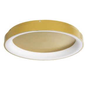 GLOBOSTAR® SALEM 61239 Μοντέρνο Φωτιστικό Οροφής LED 105W 12075lm 120° AC 220-240V IP20 Ρυθμιζόμενο Λευκό CCT με Χειριστήριο από 2700K έως 6000K Dimmable - Lumileds SMD Chip - Χρυσό - Μ60 x Π60 x Υ9.5cm - 3 Χρόνια Εγγύηση