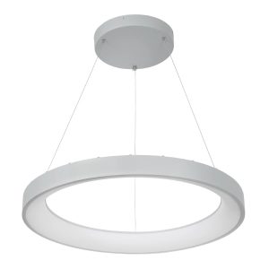 GLOBOSTAR® SALEM 61246 Μοντέρνο Κρεμαστό Φωτιστικό Οροφής LED 105W 12075lm 120° AC 220-240V IP20 Ρυθμιζόμενο Λευκό CCT με Χειριστήριο από 2700K έως 6000K Dimmable - Lumileds SMD Chip - Γκρι - Μ60 x Π60 x Υ6cm - 3 Χρόνια Εγγύηση
