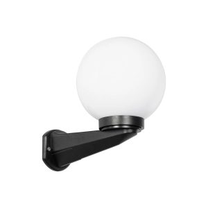 GLOBOSTAR® AGROS 61592 Μοντέρνο Φωτιστικό Τοίχου - Απλίκα με Ντουί 1 x E27 AC 220-240V Αδιάβροχο IP65 - Λευκό & Μαύρο - Μ20 x Π30 x Υ30cm