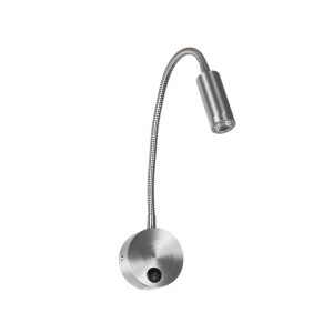 GLOBOSTAR® GOOSE 61691 Μοντέρνο Φωτιστικό Τοίχου - Απλίκα Ξενοδοχείου Reading Light LED 3W 270lm 36° AC 220-240V IP20 Θερμό Λευκό 2700K - CREE XPE Chip & TÜV SÜD Driver - Νίκελ Βούρτσας - Μ6.5 x Π15 x Υ24.5cm - 3 Χρόνια Εγγύηση