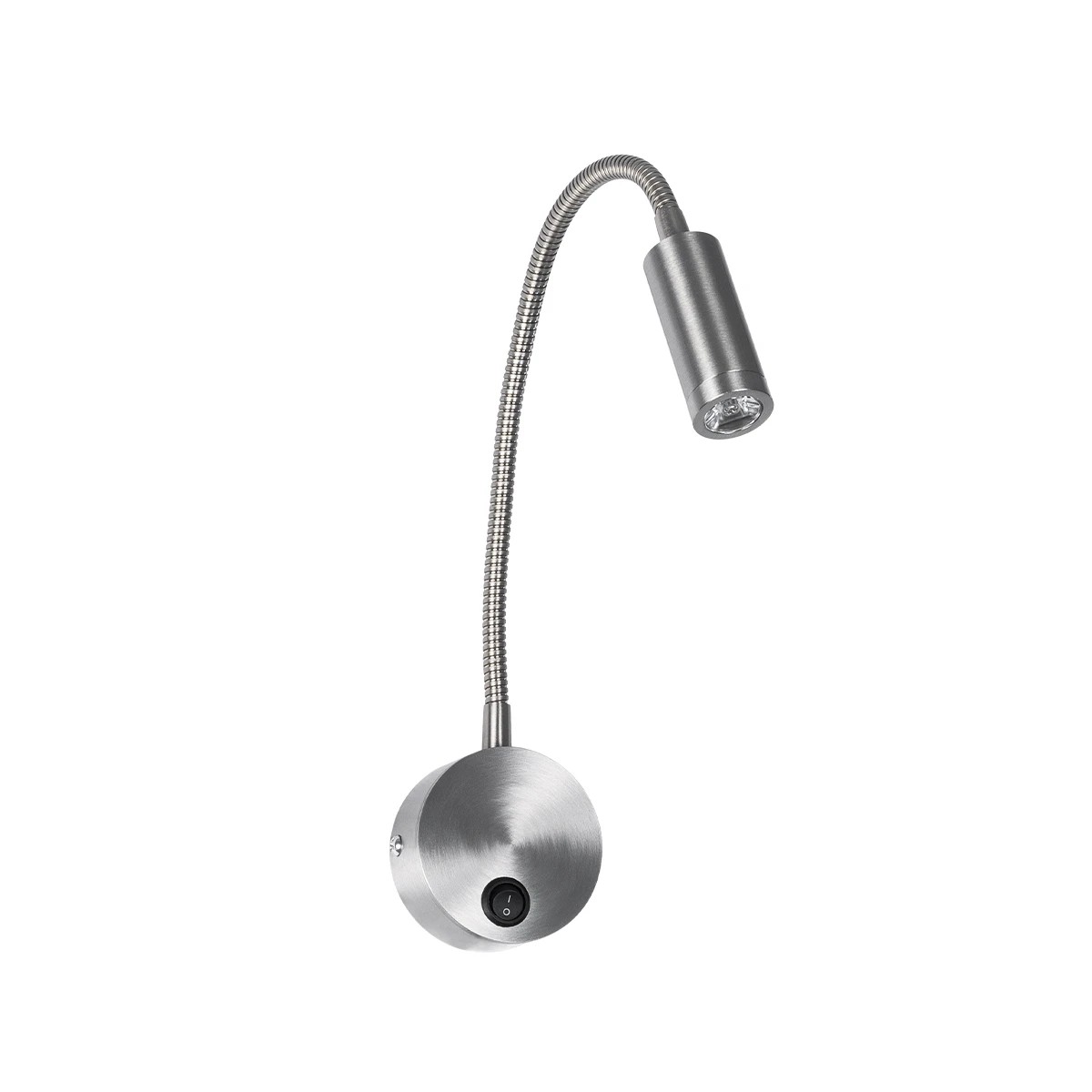 GLOBOSTAR® GOOSE 61691 Μοντέρνο Φωτιστικό Τοίχου - Απλίκα Ξενοδοχείου Reading Light LED 3W 270lm 36° AC 220-240V IP20 Θερμό Λευκό 2700K - CREE XPE Chip & TÜV SÜD Driver - Νίκελ Βούρτσας - Μ6.5 x Π15 x Υ24.5cm - 3 Χρόνια Εγγύηση