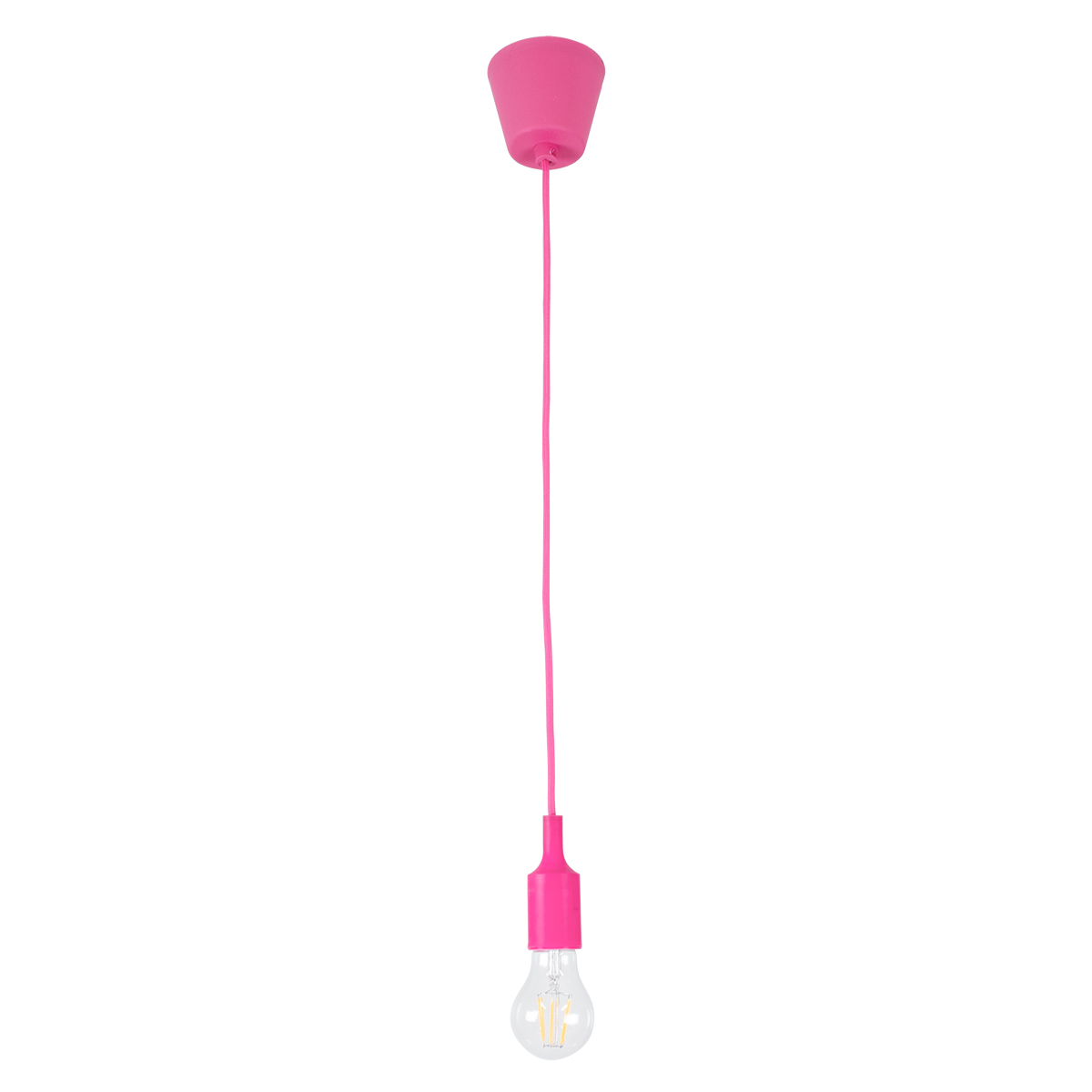 GLOBOSTAR® CABLITO 61552 Μοντέρνο Κρεμαστό Φωτιστικό Οροφής με Ντουί 1 x E27 AC 220-240V IP20 - Ροζ - Μ4 x Π4 x Υ110cm GloboStar® CABLITO 61552 Μοντέρνο Κρεμαστό Φωτιστικό Ανάρτηση Μονόφωτο 1 x E27 IP20 Ροζ Σιλικόνη - Μ4 x Π4 x Υ110cm