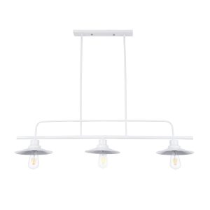 GLOBOSTAR® REGAL 01010 Vintage Φωτιστικό Οροφής με Ντουί 3 x E27 AC 220-240V IP20 - Λευκό - Μ110 x Π26 x Υ75cm