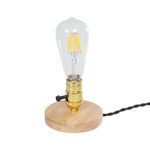 GLOBOSTAR® NOX 77702 Μοντέρνο Επιτραπέζιο Φωτιστικό Πορτατίφ με Ντουί 1 x E27 AC 220-240V IP20 - Μπεζ & Χρυσό - Μ12 x Π12 x Υ9cm