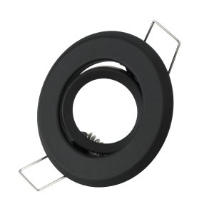 GLOBOSTAR® ORO 77801 Χωνευτή Κινούμενη Βάση για Σποτ MR11 με Ντουί GU10/GU5.3 IP20 - Μαύρο Ματ - Μ7 x Π7 x Υ2.1cm / Q5.5cm