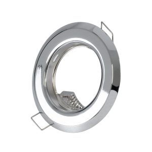GLOBOSTAR® RAFY 77810 Χωνευτή Βάση για Σποτ MR16 με Ντουί GU10/GU5.3 IP20 - Νίκελ Χρώμιο - Μ8.3 x Π8.3 x Υ3.1cm / Q6cm