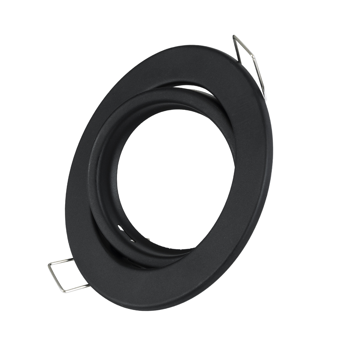 GLOBOSTAR® ORO 77815 Χωνευτή Κινούμενη Βάση για Σποτ MR16 με Ντουί GU10/GU5.3 IP20 - Μαύρο Ματ - Μ9.2 x Π9.2 x Υ2.8cm / Q7.6cm