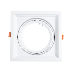 GLOBOSTAR® VITA 77852 Χωνευτή Κινούμενη Βάση για Σποτ AR111 για Ντουί GU10/GU5.3 IP20 - Λευκό - Μ18 x Π18 x Υ4.5cm / Q17.5 x 17.5cm