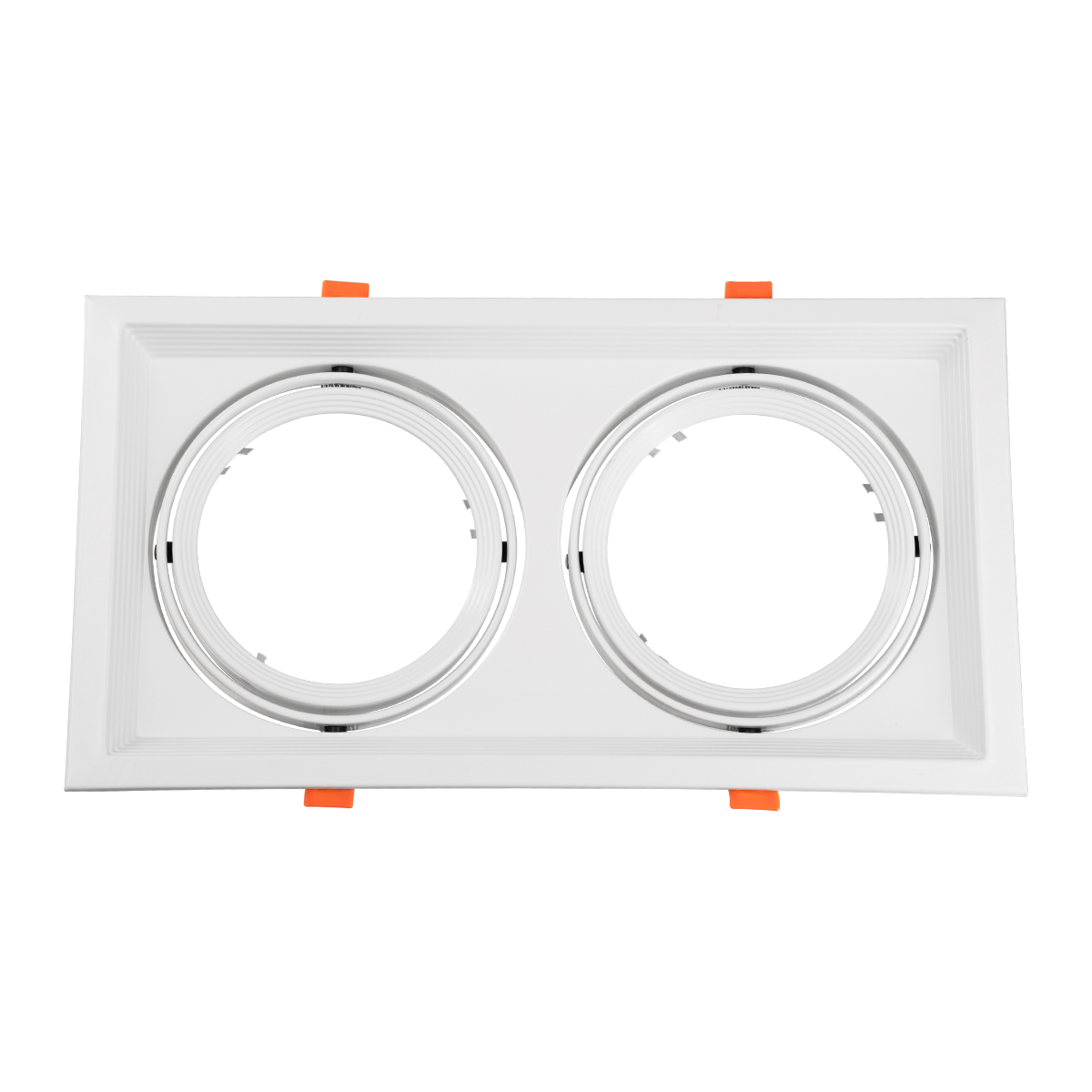 GLOBOSTAR® VITA 77854 Χωνευτή Κινούμενη Βάση για 2 x Σποτ AR111 για Ντουί GU10/GU5.3 IP20 - Λευκό - Μ33.5 x Π18 x Υ5.5cm / Q32.5 x 17cm