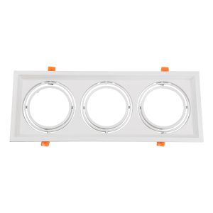 GLOBOSTAR® VITA 77856 Χωνευτή Κινούμενη Βάση για 3 x Σποτ AR111 για Ντουί GU10/GU5.3 IP20 - Λευκό - Μ48.7 x Π18 x Υ5.5cm / Q47.5 x 17cm