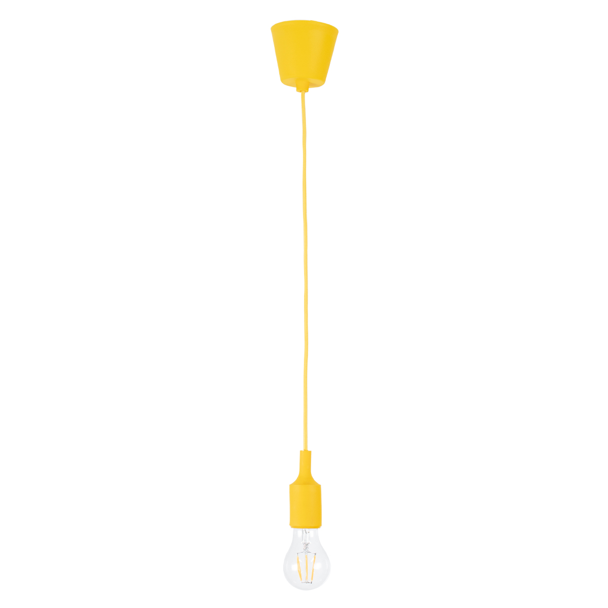 GLOBOSTAR® CABLITO 61555 Μοντέρνο Κρεμαστό Φωτιστικό Οροφής με Ντουί 1 x E27 AC 220-240V IP20 - Κίτρινο - Μ4 x Π4 x Υ110cm GloboStar® CABLITO 61555 Μοντέρνο Κρεμαστό Φωτιστικό Ανάρτηση Μονόφωτο 1 x E27 IP20 Κίτρινο Σιλικόνη - Μ4 x Π4 x Υ110cm