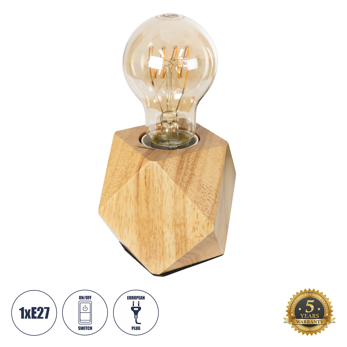 GLOBOSTAR® RHOMBUS 99401 Μοντέρνο Επιτραπέζιο Φωτιστικό Πορτατίφ με Ντουί 1 x E27 AC 220-240V IP20 - Μπεζ - M8 x Π8 x Υ8cm GLOBOSTAR® RHOMBUS 99401 Μοντέρνο Επιτραπέζιο Φωτιστικό Πορτατίφ με Ντουί 1 x E27 AC 220-240V IP20 - Μπεζ - M8 x Π8 x Υ8cm