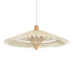 GLOBOSTAR® VENTALIA 999-0066 Boho Κρεμαστό Φωτιστικό Οροφής με Ντουί 1 x E27 AC 220-240V IP20 - Μπεζ - Μ83 x Π83 x Υ36cm