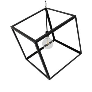 GLOBOSTAR® CUBE 999-0215 Μοντέρνο Κρεμαστό Φωτιστικό Οροφής με Ντουί 1 x E27 AC 220-240V IP20 - Μαύρο - Μ70 x Π70 x Υ87cm