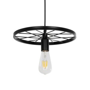 GLOBOSTAR® CASTOR 999-0228 Vintage Κρεμαστό Φωτιστικό Οροφής με Ντουί 1 x E27 AC 220-240V IP20 - Μαύρο - Μ30 x Π30 x Υ11cm