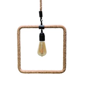 GLOBOSTAR® MALVERN 10001240 Vintage Κρεμαστό Φωτιστικό Οροφής με Ντουί 1 x E27 AC 220-240V IP20 - Μαύρο & Μπεζ - Μ33 x Π22 x Υ33cm