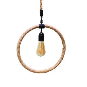 GLOBOSTAR® MALVERN 10001239 Vintage Κρεμαστό Φωτιστικό Οροφής με Ντουί 1 x E27 AC 220-240V IP20 - Μαύρο & Μπεζ - Μ34 x Π22 x Υ34cm