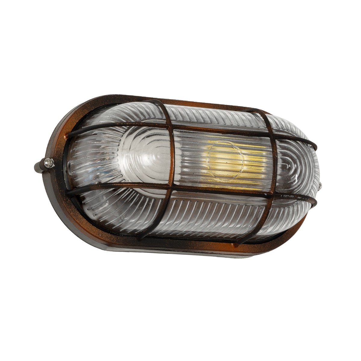 GLOBOSTAR® BOATLIGHT 61622 Vintage Φωτιστικό Καραβοχελώνα Τοίχου & Οροφής με Ντουί 1 x E27 AC 220-240V Αδιάβροχο IP65 - Χάλκινο Παλαιωμένο Εφέ Σκουριάς Ματ - Μ21 x Π10.4 x Υ9cm