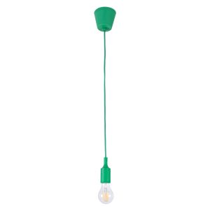 GloboStar® CABLITO 61556 Μοντέρνο Κρεμαστό Φωτιστικό Ανάρτηση Μονόφωτο 1 x E27 IP20 Πράσινο Σιλικόνη - Μ4 x Π4 x Υ110cm