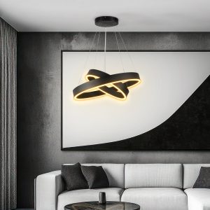 kelvo® VENOM KLV-101-0196-V2 Κρεμαστό Φωτιστικό Οροφής LED 75W 7500lm 120° AC 220-240V IP20 Ρυθμιζόμενο Λευκό CCT με Χειριστήριο από 2700K έως 6000K Dimmable - Lumileds SMD Chip - Μαύρο Ματ - Μ60 x Π60 x Υ40cm - 3 Χρόνια Εγγύηση