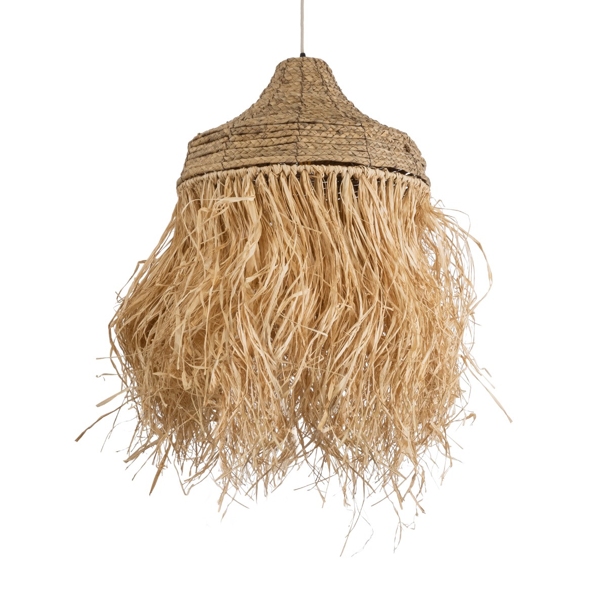 GLOBOSTAR® PORTOFERRAIO 02185 Boho Κρεμαστό Φωτιστικό Οροφής με Ντουί 1 x E27 AC 220-240V IP20 - Μπεζ - Μ50 x Π50 x Υ80cm