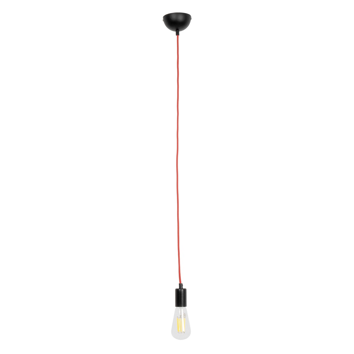 GLOBOSTAR® SUSPENS 90001 Μοντέρνο Κρεμαστό Φωτιστικό Οροφής με Ντουί 1 x E27 AC 220-240V IP20 - Μαύρο & Κόκιννο - Μ10 x Π10 x Υ100cm GLOBOSTAR® SUSPENS 90001 Μοντέρνο Κρεμαστό Φωτιστικό Οροφής με Ντουί 1 x E27 AC 220-240V IP20 - Μαύρο & Κόκιννο - Μ4 x Π4 x Υ110cm