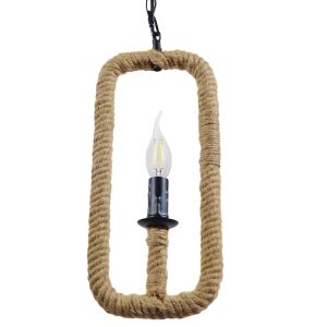 GLOBOSTAR® LINDELL 10001110 Vintage Κρεμαστό Φωτιστικό Οροφής με Ντουί 1 x E14 AC 220-240V IP20 - Μπεζ & Μαύρο - Μ18 x Π18 x Υ33cm