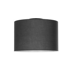 GloboStar® CILIO 203-0153 Μοντέρνο Φωτιστικό Οροφής Καπέλο Μονόφωτο 1 x E27 IP20 Γκρι Ύφασμα - Μ30 x Π30 x Υ21cm