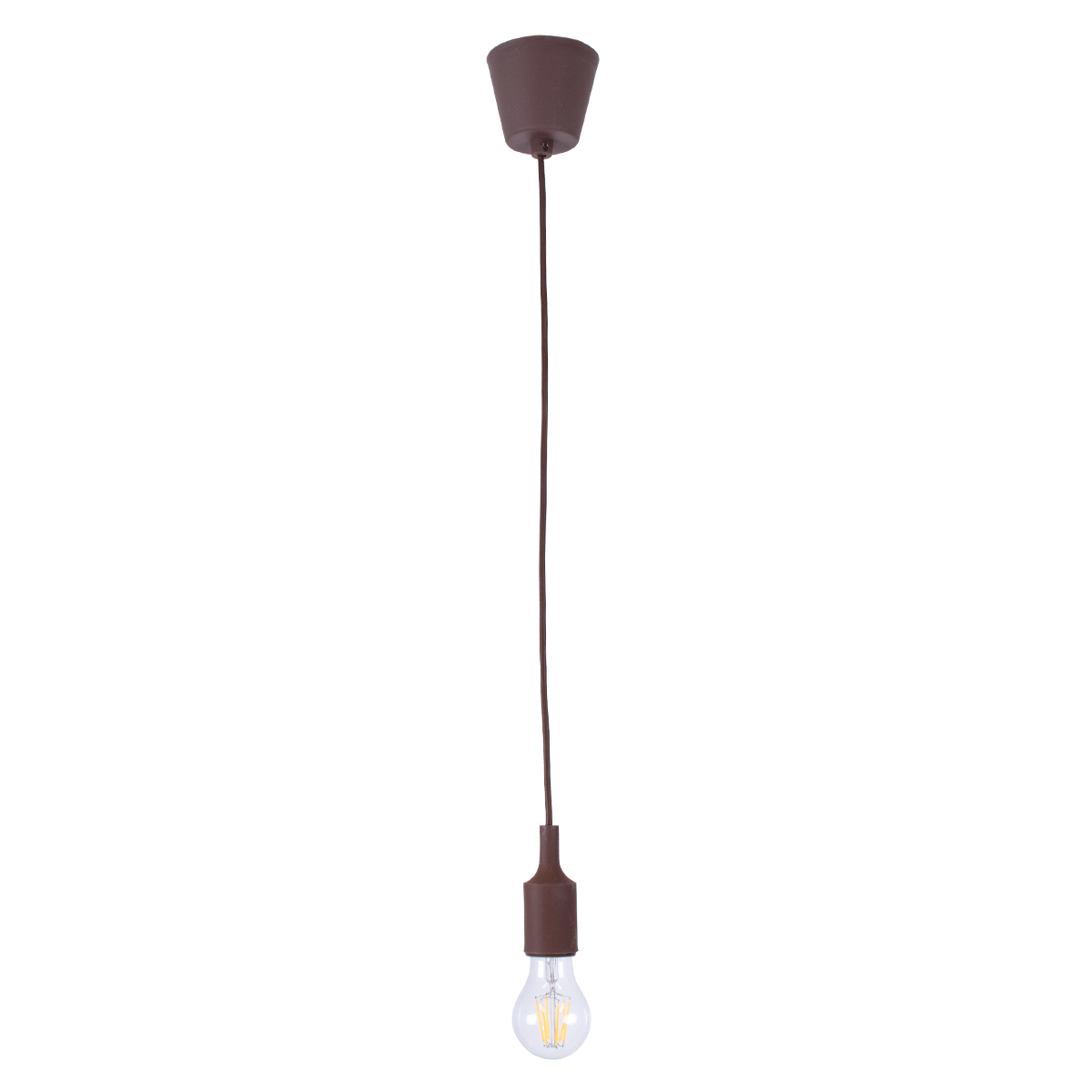 GLOBOSTAR® CABLITO 61561 Μοντέρνο Κρεμαστό Φωτιστικό Οροφής με Ντουί 1 x E27 AC 220-240V IP20 - Καφέ - Μ4 x Π4 x Υ110cm GloboStar® CABLITO 61561 Μοντέρνο Κρεμαστό Φωτιστικό Ανάρτηση Μονόφωτο 1 x E27 IP20 Καφέ Σιλικόνη - Μ4 x Π4 x Υ110cm