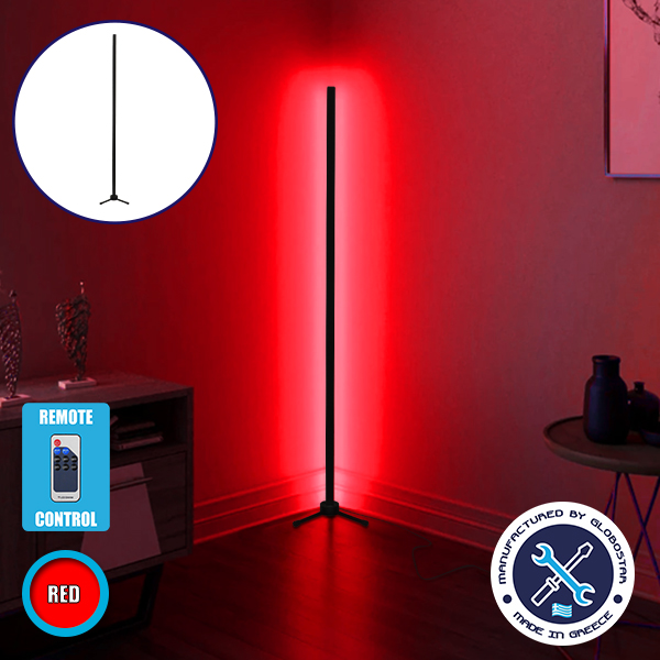 Μοντέρνο Minimal Επιδαπέδιο Μαύρο Φωτιστικό 150cm LED 24 Watt με Ασύρματο Χειριστήριο RF & Dimmer Κόκκινο GloboStar ALIEN Design GLOBO-150-4 Μοντέρνο Minimal Επιδαπέδιο Μαύρο Φωτιστικό 150cm LED 24 Watt με Ασύρματο Χειριστήριο RF & Dimmer Κόκκινο GloboStar ALIEN Design GLOBO-150-4